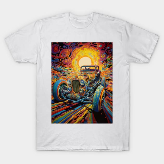 Psychedelic Hot Rod T-Shirt by TooplesArt